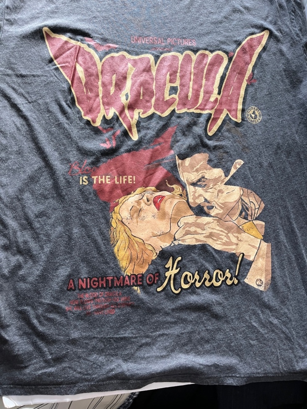 Universal Monsters Graphic Tee - Black with Red & Gold Print - Picture 1 of 4